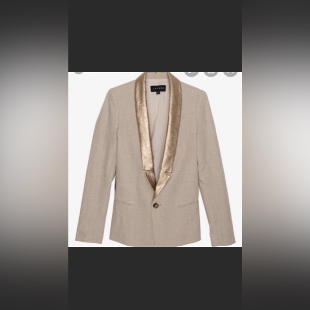 Laveer Metallic Gold Lapel Blazer